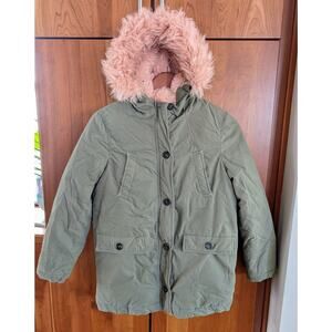 Mini Boden Girls Sherpa Lined Hooded Puffer Coat Parka Jacket sz 11-12